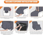 VANSOFY Recliner Chair Covers, 3-Pieces Stretch Recliner Covers - Image 6