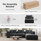 Novilla 106" Modular Sectional Sofa, Modern Cloud Sectional Couch - Image 4
