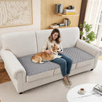 Dog Couch Cover for Sofa 100% Waterproof Faux Linen Sofa Covers for 3 Cushion - Image 6