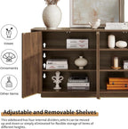 LKTART 64" Buffet Cabinet with Storage, Modern Fluted Accent Sideboard Media - Image 6