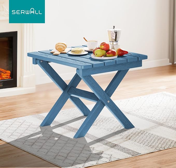 SERWALL Folding Outdoor Side Table Set of 4, Small Adirondack Side Table - Image 8