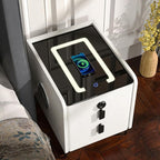 Smart Nightstand with 2 Drawers, with Fingerprint Lock Drawer, Nightstand with - Image 4