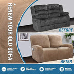 H.VERSAILTEX Velvet Stretch Recliner Couch Covers 6-Pieces Recliner Loveseat - Image 5