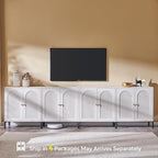IFBUY Modern Sideboard Buffet Cabinet, 123.5" W Fluted Arched Buffet Cabinet - Image 8