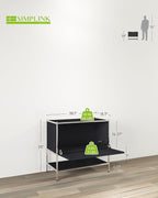 Metal Sidetable with Flap Door, 27.5" Height - Image 3