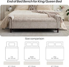 SOFTHION Storage Bench for Bedroom, Upholstered Chenille Storage Ottoman - Image 5