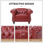 AVZEAR Leather Upholstered Armchair, Single Sofa Chair - Image 3