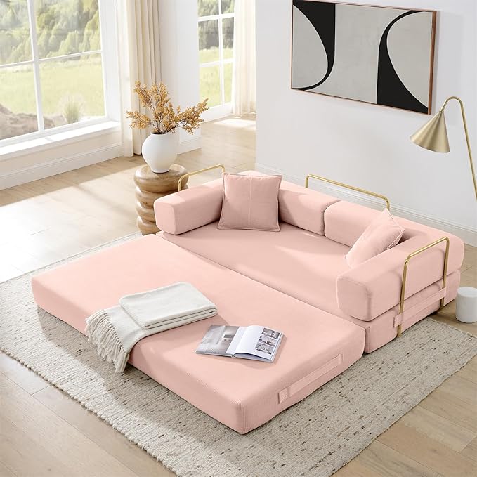 4-in-1 Folding Convertible Sofa Bed, 78 Inch Boneless Couch by ivoros