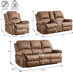 EBELLO Faux Leather Power Recliner Sofa Furniture Set, Included Electric - Image 2