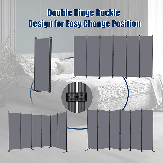 Room Divider 6FT Portable Room Dividers and Folding Privacy Screens, 6 Panel - Image 5
