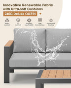Aluminum Outdoor Patio Furniture Set, 11 Seats Patio Conversation Sets - Image 3