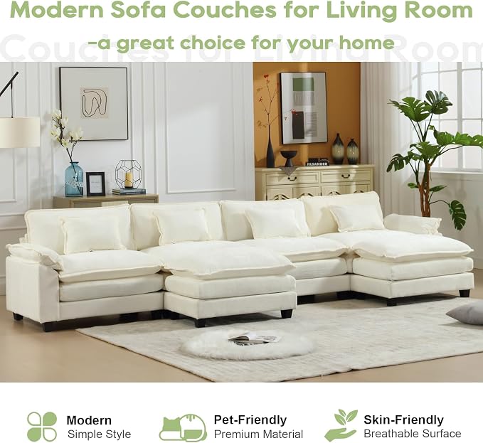 Oprisen 154" Modular Sectional Sofa, Comfy Cloud Couch Sectional Sofa - Image 7