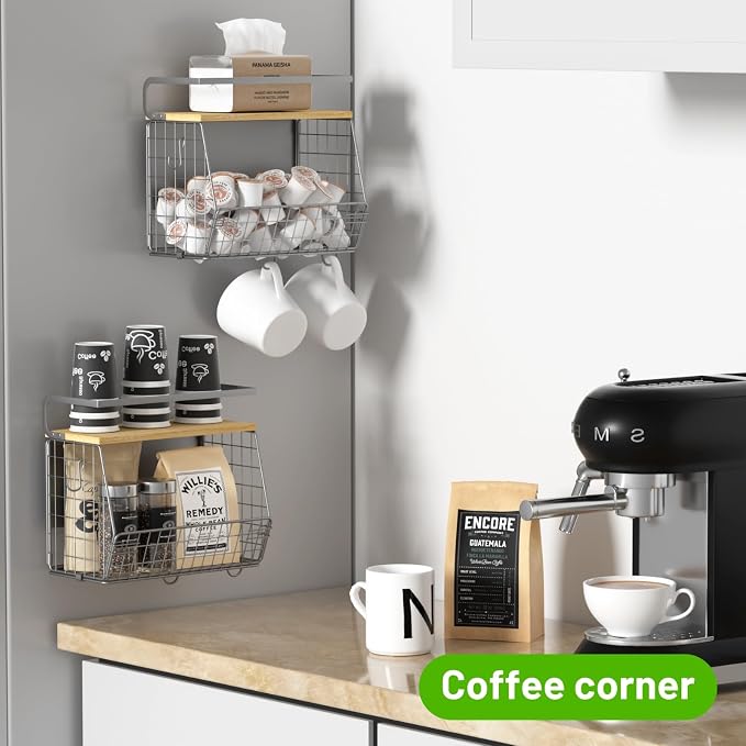 Magnetic Shelf for Fridge with Wood Lid, Fruit Potato and Onion Storage Bins - Image 3
