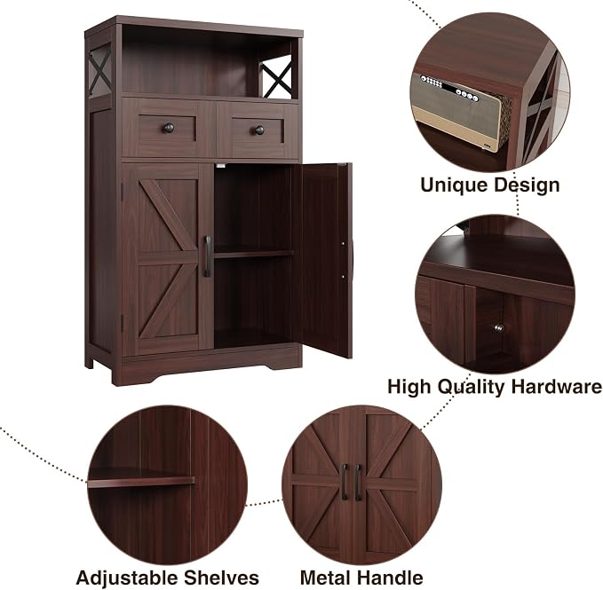 Befrases Set of 2 Dark Brown Storage Cabinet - Image 7