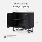 EYYTHUNG Fluted Storage Cabinets Set of 3, Sideboard Buffet Cabinet Modern - Image 3