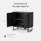 EYYTHUNG Fluted Cabinet with Storage Set of 3, Sideboard Buffet Cabinet with - Image 3