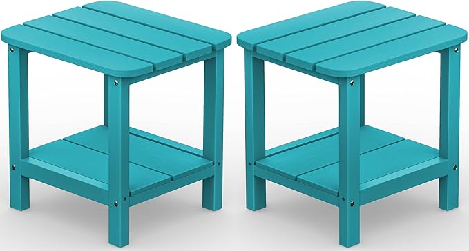 SERWALL Double Adirondack Side Table End Table Set of 2- Tiffany by SERWALL
