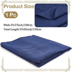 59 Inch Navy Blue Linen Cotton Quilting Fabric by The Yard Canvas Embroidery - Image 2