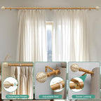 QDWIS 2 Pack Boho Wood Curtain Rods - Image 9
