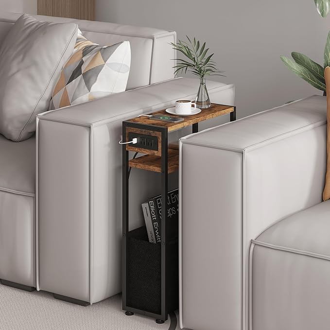 Leomonio Narrow Side Table, Slim End Tables - Image 6