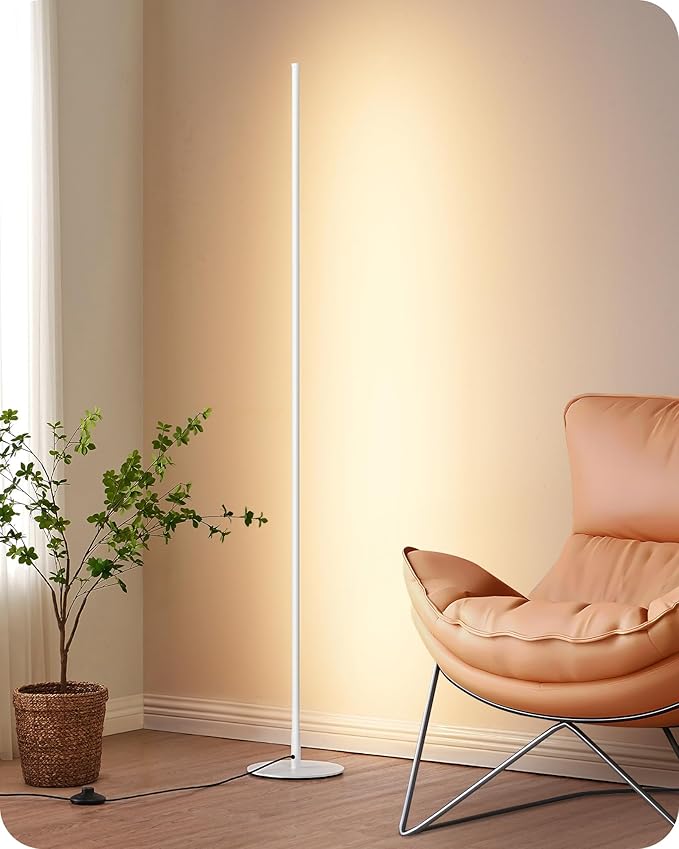 EDISHINE LED Corner Floor Lamp, Minimalist Dimmable Light by EDISHINE