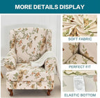 KRFOONN Wingback Chair Covers Slipcovers 2 Piece Stretch Wing Chair Covers - Image 5