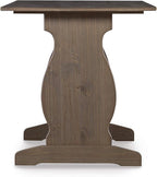 Linon Lucy Natural Wood and Linen Upholstered Corner Nook Kitchen Dining Set - Image 10