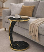 Luxury C Shaped Golden Effect Side Table - Image 4