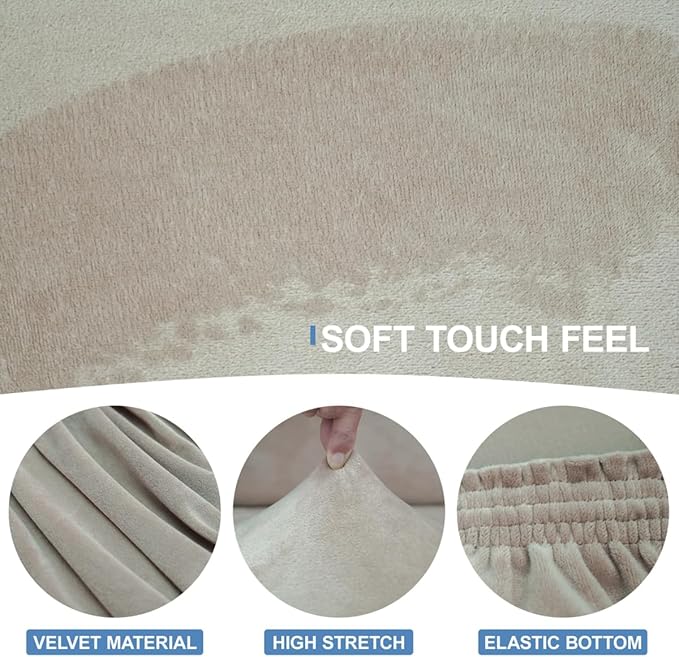 CUCRAF Cushion Sofa Cover 4 Piece Slipcovers, Soft Thick Velvet Couch Cover - Image 3