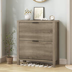 YOMILUVE Shoe Cabinet Storage for Entryway, Fluted Shoe Cabinet - Image 3