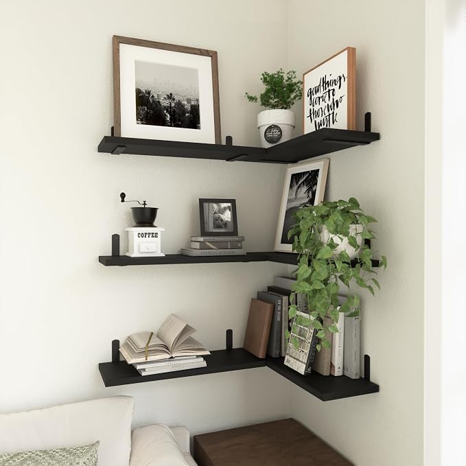 WOPITUES Wood Floating Shelves Set of 6, Shelves - Image 5