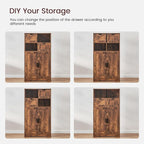 Iwell Storage Cabinet with 2 Drawers & Adjustable Shelves, Floor Cabinet - Image 7