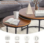 aboxoo Coffee Table Nesting Side Round Set of 2 End Table Top Sturdy Metal - Image 5
