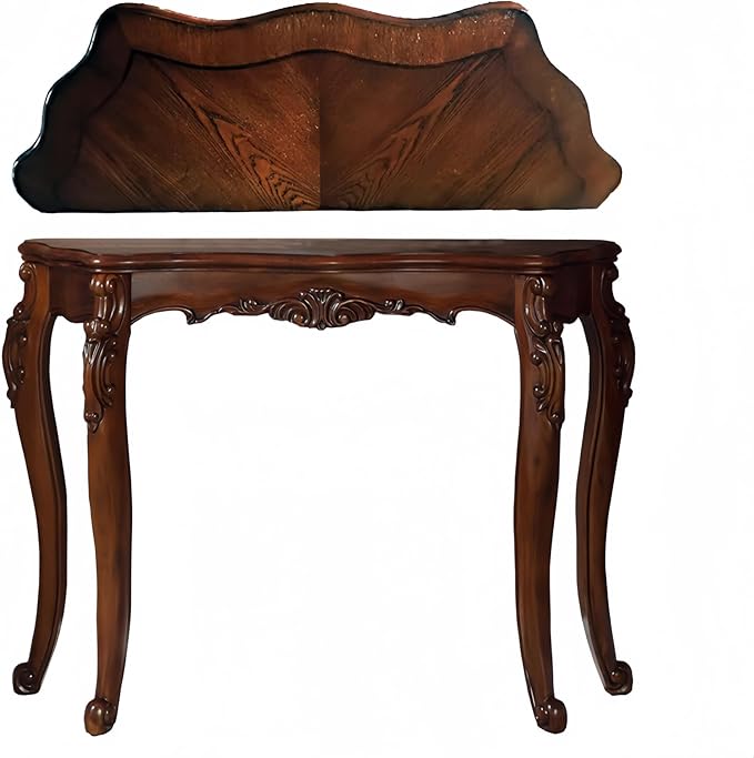 Solid Wood Console Traditional Decorative Furniture Tables, Half Moon Sofa Table - Image 3