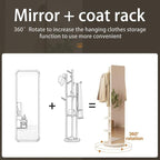 WoodsWhisper Full Length Mirror Coat Rack Solid Wood Floor Mirror 66"x12" Full - Image 3