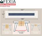 FEXIA Boho Blue Table Runner 108 Inches Long - Image 2