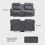 Lexicon Manual Double Reclining Loveseat, Polished Microfiber Manual Wall - Image 6