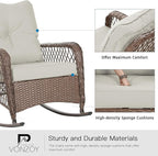 Patio Furniture Set 3 Pieces, Rocking Bistro Set - Image 5