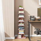 TUTOTAK Bookshelf, 8-Tier Bookcase, Narrow Spine Book Shelf - Image 7