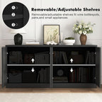 63'' Fluted TV Stand for TVs up to 75'', Modern Media Console - Image 6
