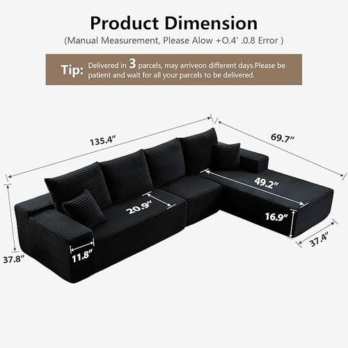 135" Cloud Sectional Couch - Image 2