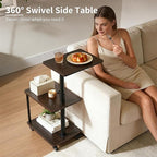 Swivel Side Table for Small Spaces, Adjustable Height End Table for Different - Image 3