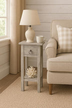 Sunset Trading Shabby Chic Cottage Accent Table, Distressed Light Gray - Image 2