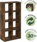Furinno Cubicle Book Shelf, 8-Cube Bookshelf, Extra Thick Frame Horizontally & - Image 8