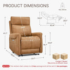 KISLOT Leather Recliner Chair Set of 2, Wall Hugger RV Recliners - Image 2
