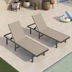 Outdoor Lounge Chairs Set of 2, Aluminum Pool Lounge Chairs by Oasbira