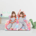 SLIGUY Kids Couch, Fold Out Kids Sofa Chair, Toddler Convertible Sofa to - Image 2