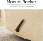Rocking Chair Nursery with Adjustable Headrest, Manual Swivel Rocker Recliner - Image 8