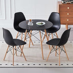 5-Piece Round Dining Table Set, Small 31.5" Kitchen Table Chairs Set of 4 Space - Image 3