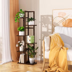 ROMGUAR CRAFT 6 Tier Bamboo Plant Stand Indoor, Wood Tall Flower Holder Corner - Image 4